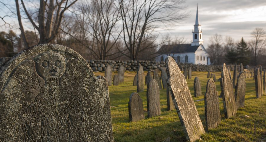 A colonial burying ground in Massachusetts